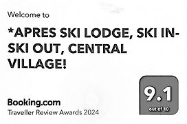 *Apres Ski Lodge, Ski In-Ski Out, Central Village!