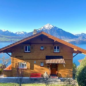 Chalet Egglen "Typical Swiss House, Best Views, Private Jacuzzi" Villa Sigriswil Exterior photo